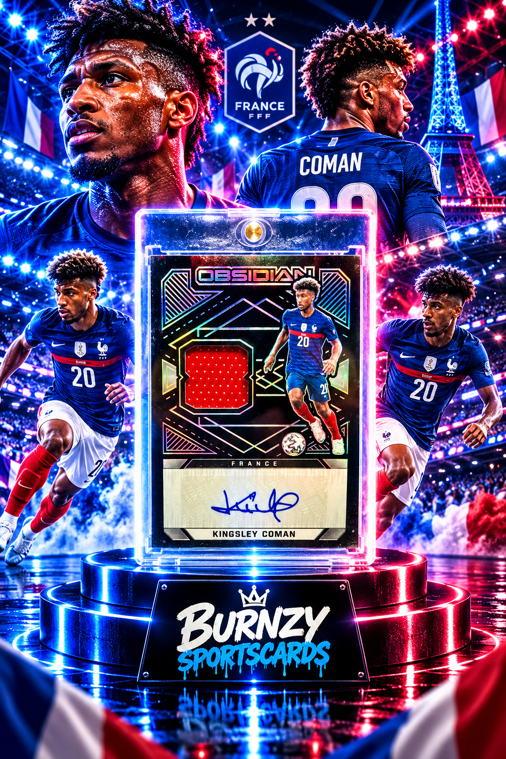 Kingsley Coman France Autograph Jersey Patch Card