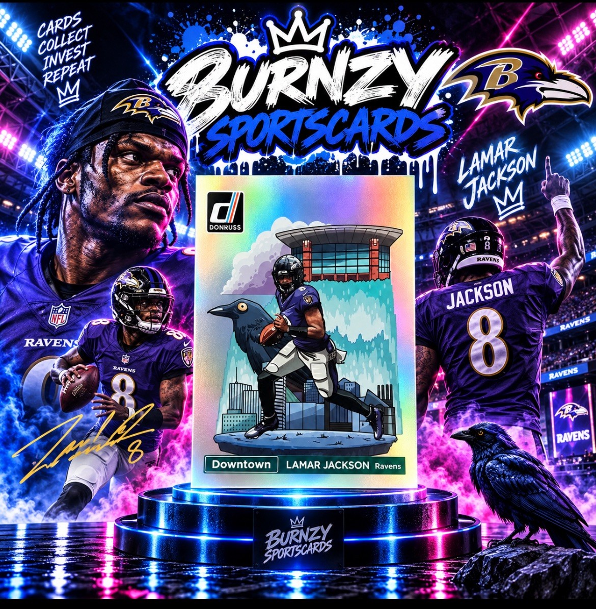 Lamar Jackson Donruss Downtown DOW-14